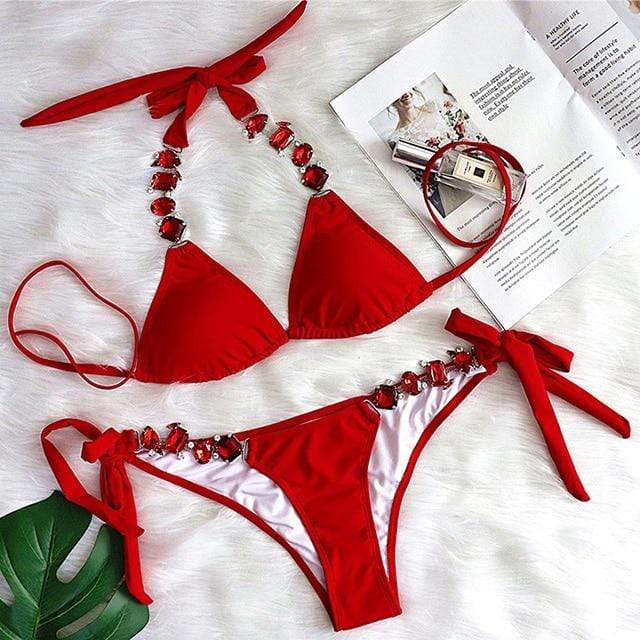 Flamingo Rhinestone Bikini